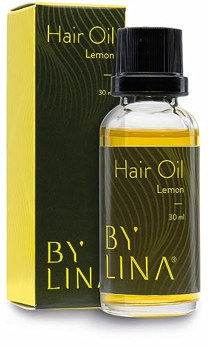 BYLINA Haaröl 30ml für kaputtes & trockenes Haar I Haarpflege Haarkur mit Bio Arganöl für Haare, Bio Jojobaöl, Bio Mandelöl I für sprödes beschädigtes Haar I Haarspülung I Hairoil I Lemon