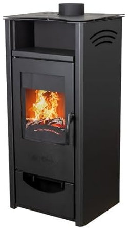 Kaminofen ABC Quadro Black Holzofen 9,5 kW mit Mehrfachbelegung Kamin Ofen Holzofen Holz Werkstattofen Heizofen