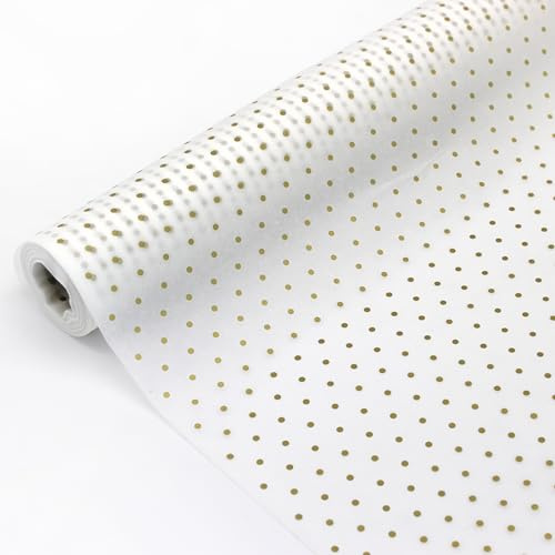 Papel de seda en rollo. Bobina de topo oro 62CM x 50M. Ideal para: Envolver, regalos, packaging de productos, embalaje y Navidad. (Oro)