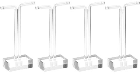 sourcing map 4 Stück T Bar Ohrring Präsentationsständer, 4 Höhe Acryl Ohrringhalter Schmuck Aufbewahrungshalter Organizer für Geschäft, Einzelhandel, Fotografie Requisiten (Klar)