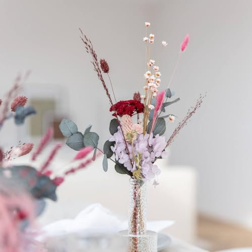 Lykke & You Trockenblumenstrauß Tischdeko Berry Variante mit Hortensie, Verpackungseinheit 1x, Farbe lila