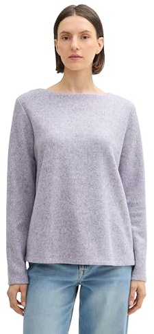 Tom Tailor Damen 1043760 Plussize Cosy Sweatshirt mit Knöpfen