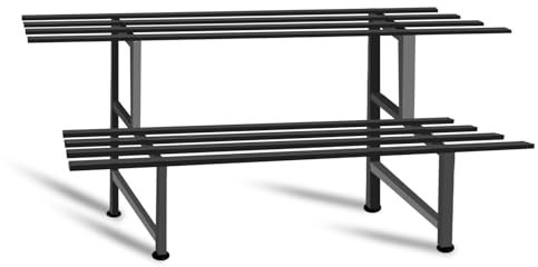 MAKA Porta Piante da Interno ed Esterno, Piedistallo per Piante, Fioriera da Esterno in Metallo, Porta Vasi da Balcone, Portafiori in Ferro, Portata MAX 30 Kg, Piedini Regolabili (2 ripiani 120cm)