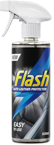 FLASH Car Care Leather Protector Spray (500ml) – Car Seat Protector & Leather Restorer, Easy-to-Use Leather Care for Seats, Steering Wheel & Trims