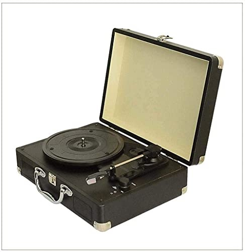 CAFIEDR Gramophone Tourne-Disque stéréo Portable Bluetooth Haut-parleurs Bluetooth stéréo phonographe enregistreur 35 * 25,5 * 13 cm