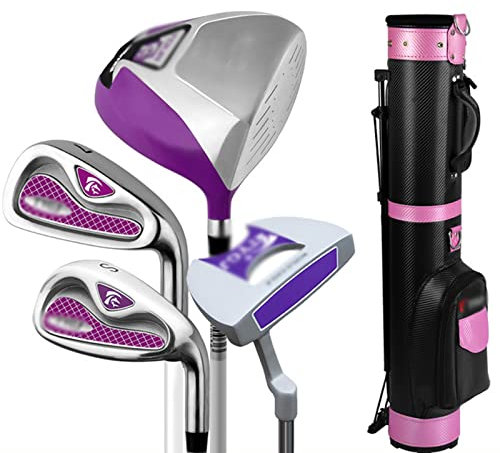 Halvsats för damer med golfklubbor, golfklubbsset, golfklubba för högerhänta för nybörjare, 4 golfklubbor, med väska