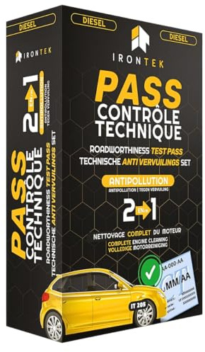 Pass Contrôle Technique Diesel 2x300ml - IRONTEK | IT205 | Facilite Le CT | Nettoyant Injecteurs | Réduit Consommation | Action Rapide