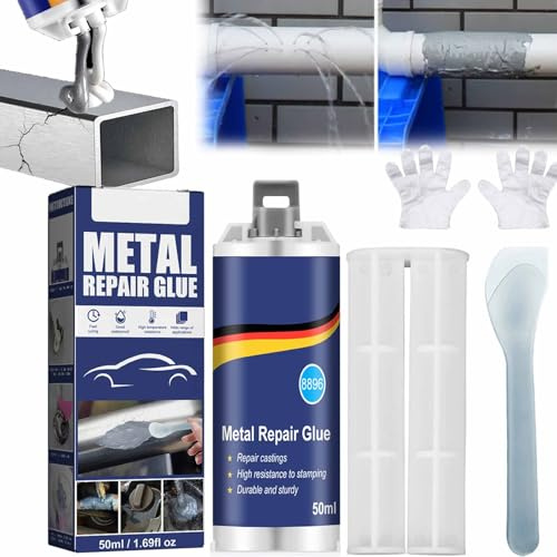 Tertell Metal Adhesive, Tertell Metal Repair Adhesive, Metal Repair Glue Heavy Duty, Strong Casting Repair Glue, High Temperature Resistant Liquid Metal Welding Filler For Metal Casting Defect (1SET)