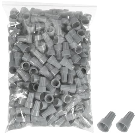 sourcing map 250pcs Wire Connectors Nuts, Electrical Wire Connectors 22-12 AWG Electric Wire Caps, Spring Insert Wire Connectors Nuts Connectors Grey