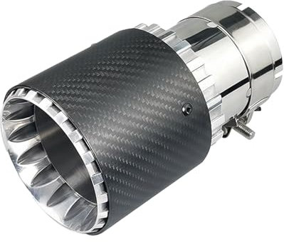 Krtopo Punta Del Silenziatore Dello Scarico Dell'Automobile Di Adatta Per 2,5 (63mm) Tubo Di Scarico Dell'Entrata In Acciaio Inossidabile e Modifica Del Tubo Finale Della Fibra Di Carbonio