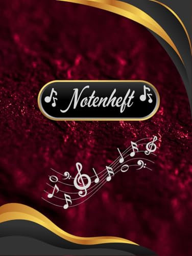 Notenbuch Schlagzeug DIN A4 Notenheft Schlaginstrumente Musikunterricht Trommeln Notenlinienheft Große Lineatur Glockenspiel Maracas Glocken Triangel ... Xylophon Rasseln Musiker Gongs B10B