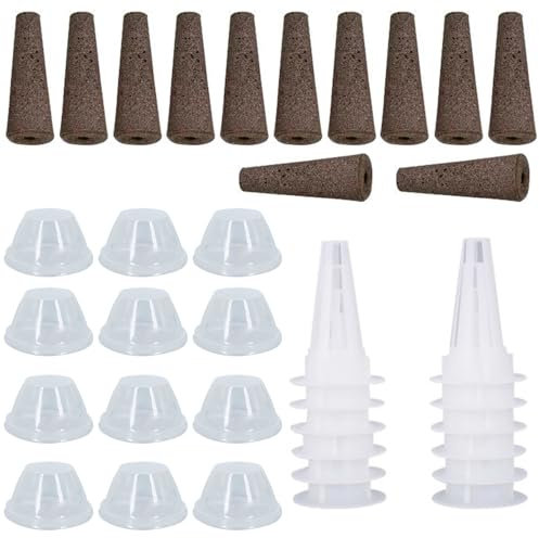 TopHomer 12 Set Hydroponisches Anzuchtsystem, Garten Hydroponic System mit Pflanzenschwamm Anzuchtkasten und Abdeckung, Indoor Kräutergarten Kit