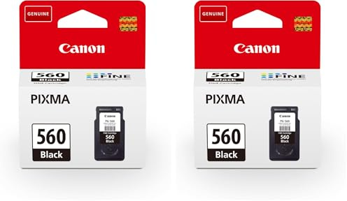 Canon Originaltinte PG-560, Größe Standard, Schwarz, Recyclebare Verpackung (Packung mit 2)