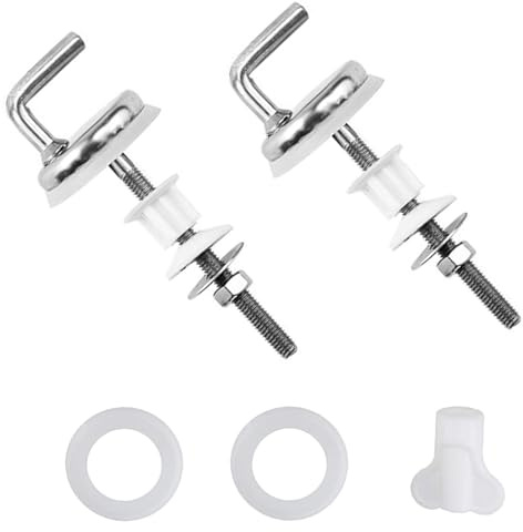 2 Pcs Toilet Seat Fittings – Universal Toilet Seat Fixings Kit with Top & Bottom Fix Hinges for Loose Seats, Easy Installation for Most Toilets