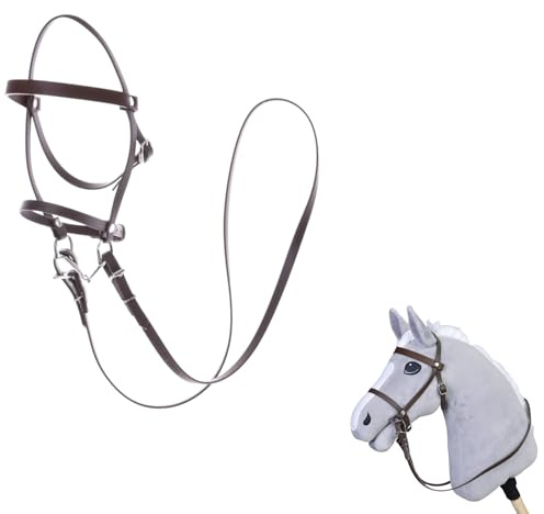 LarDen Hobby Horse Trense mit Zügeln | Komplettes Zaumzeug mit Nasenriemen Light Brown | Hobbyhorse Zubehör | für Steckenpferd, Stockpferd, Hobby Horsing, Spielpferd