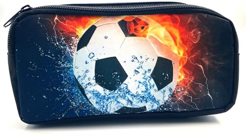 mkemka Federtasche Jungen Fussball, Federmäppchen fußball Schlamppermäppchen Jungs, Großer Kapazität Federmäppchen für Jungen, Mädchen, Studenten