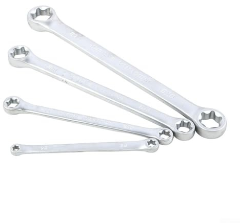 Torx-E-Ringschlüssel-Set, doppelseitig, E6 auf E24, rostfrei, Metall, Sechskant, Handwerkzeuge für Autowartung, Haushaltsgeräte und Bauarbeiten, 4-teilig