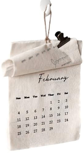 2026 Väggkalender 12-Månaders Textil Datumplanerare