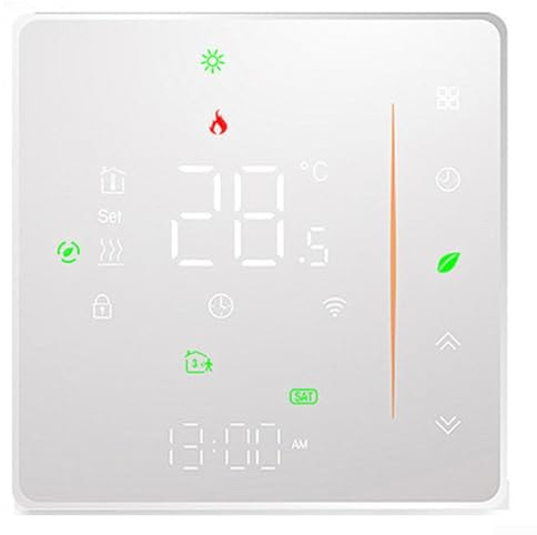 Smart WiFi Thermostat, fortuya App Programmable Underfloor Heating Temperature Controller with Timer Remote Control for Electric Heating, Fireplaces(GC-Black)