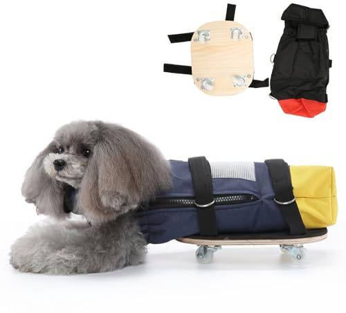 Dog Wheelchair for Back Legs Lightweight Mobility Aid for Disabled Pets Support Scooter for Senior Dogs Adjustable Canine Cart with Wheels Back End Drag Bag