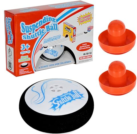 AMSLSIU Juego de de Hockey Aire, Juego Hockey Flotante eléctrico, acción Aire, Discos y paletas ABS