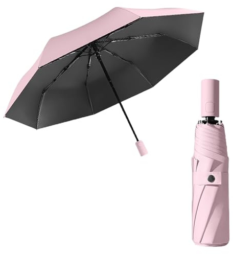 erised's bifrost Reise Faltender Regenschirm/Kleiner Sonnenschutz Für Koffer Kompakt Taschenschirm für Damen und Kinder/Automatisch auf und zu mit Drucktaste/8 Rippen Freien UV Schutz/Sonnenschutz