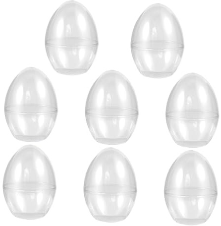 Luxshiny 8pcs Plastic Easter Egg Storage Boxes Design Egg Ball Shape Elegant Packaging Versatile Storage Box Easy Visibility of Contents for Easter Parties