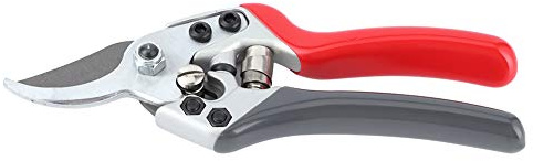 Podadora de jardín manual de acero al carbono, tijeras de podar para árboles frutales y bonsáis, tijeras de poda con forma de codo, mecanismo de resorte y diseño ergonómico
