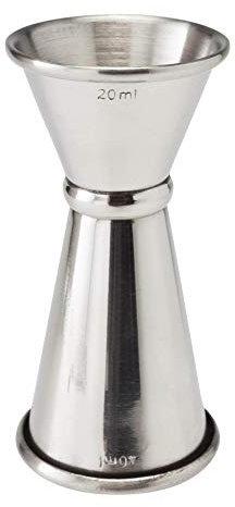 Beaumont Stainless Steel Banded Spirit Liquor Jigger Measure 20ml/40ml CZ350, Silver