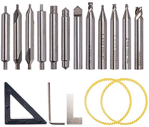 EsportsMJJ 12pcs HSS Milling Cutter Drill Bit Set Locksmith Tools Vertical Spare Parts for Key Cutting Machine