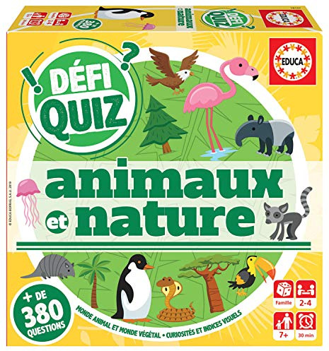 Educa - Defi Quiz - Animaux Et Nature. Jeu Familial éducatif pour Enfant. Recommandé à partir de 6 Ans (18157)