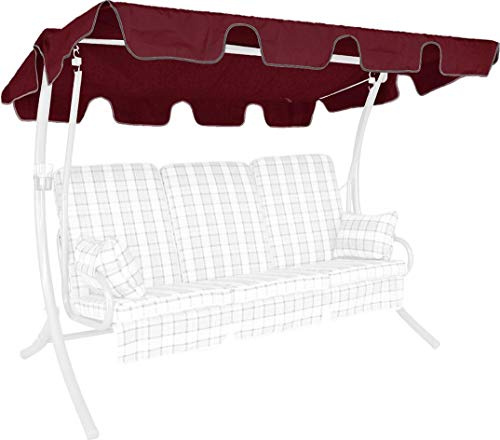 ANGERER Sonnendach für Hollywoodschaukel Swingtex Bordeaux, Universalgröße | passend für viele Hollywoodschaukeln, Schaukeldach Made in Germany, waschbarer Stoff