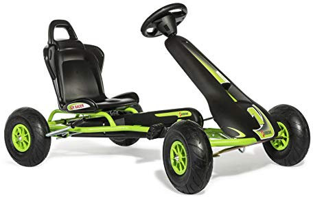 Ferbedo Go AR 8G (Gokart/Kart in schwarz/grün, mit Soundlenkrad und Luftbereifung, ab ca. 5-11 Jahre) 112005