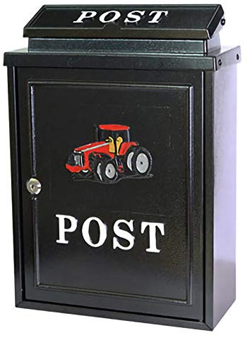 FYZS Mail-Mount Postfach-Verriegelungssicherheit Mailbox Große Kapazität Postkasten Retro-Stil rostfreie Metallhaus Büro außerhalb der dekorativen Briefkiste, schwarz (Color : Black)