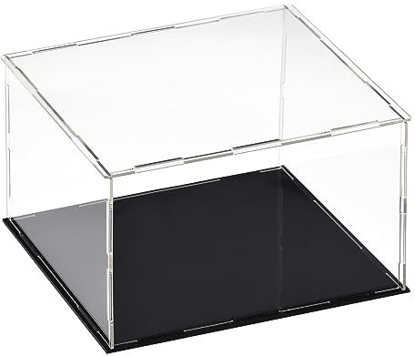 sourcing map Acryl Klar Vitrine Box Staubdichter Schutz Würfel Sammlerstück Ausstellungsbox 30x30x25cm