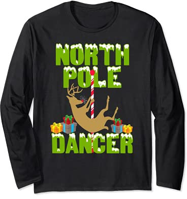 Unangemessene Weihnachtshemden Lustige Nordpol-Tänzerin Langarmshirt