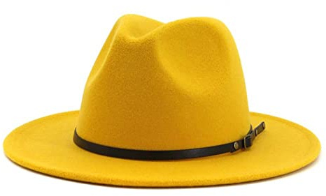 EATAN Fedora Hüte mit Gürtelschnalle für Damen & Herren, modisch, klassisch, breite Krempe, Unisex, Panama-Hut, Sonnenhut
