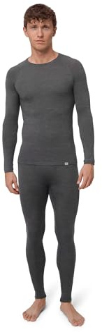 DANISH ENDURANCE Conjunto Térmico Lana Merino Hombre, Camiseta Térmica y Pantalon, Ropa Interior Lana Merino