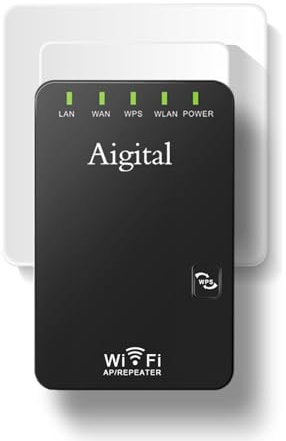 WLAN Repeater Verstärker 300MBit/s, WiFi Extender Booster mit Repeater/AP Modus und WPS-Funktion, Internet Verstärker mit LAN Anschluss bis zu 3650 sq.ft und 45+ Geräten