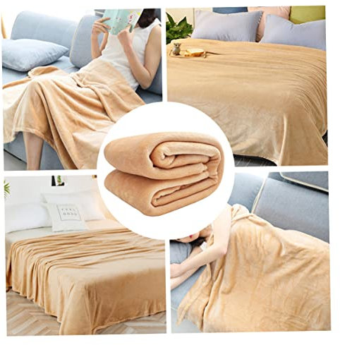 Homoyoyo Warme Flanelldecke Aus Korallenfleece Schlafdecke Einfarbige Decke Für Zuhause Khaki Bequem Und Langlebig