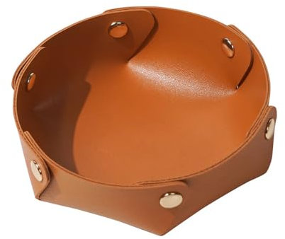 lesulety Plateaux à Bijoux Plateau Decoratif Plateau Rond Decoration Maison Petit Plateau Vide Poche Vide Poche Design Coupelle Decorative Vide Poche Homme,Orange