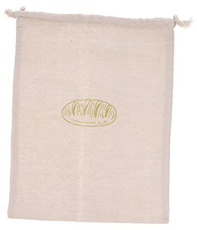 IMIKEYA 1pc Unbleached Linen Bread Bag Reusable Drawstring Pouch for Homemade Bread Multi-purpose Storage for Grains Fruits Vegetables Material
