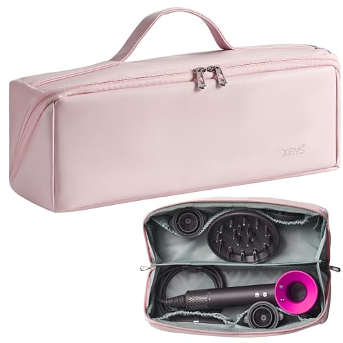 Veki Sac de Rangement Compatible avec Dyson Airwrap Styler et Shark, Étui de Transport de Voyage Portable pour Dyson Supersonic, Sac de Voyage Étanche pour Dyson Sèche-Cheveux et Accessoires (Rose)