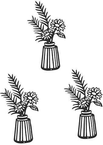 PRETYZOOM 3stücke Decorative Wall Art Metallblumen Wanddeko Für Wohnzimmer Balkon Und Garten Elegante Vase Für Stilvolle Wandgestaltung Kunstvolle Wandkunst Für Jedes Zuhause