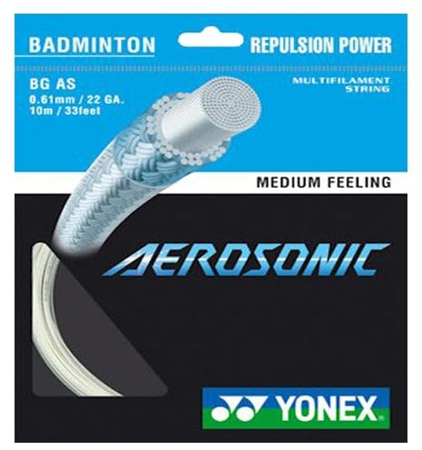 Yonex Aerosonic Badminton String (0.61mm / 22 GA. 10m / 33ft) (White)