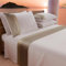 PETTI Artigiani Italiani - Set Lenzuola Letto Matrimoniale con Doppia Balza in Raso 4 Pezzi 180x200 Lenzuola in Percalle di Cotone - Lenzuolo con Angoli, Lenzuolo sopra e 2 Federe, Tortora