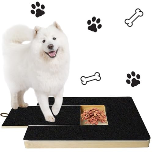 wodehahagou Multifunctional Dog Nail Scraper - Built-in Snack Box That Can Be Removed - Wooden Nail Board for Dog Nail Repair, Pets, Scratching Toy for