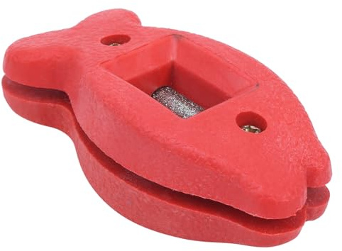Affilacoltelli per Pattini da Hockey su Ghiaccio con Asta Diamantata per Levigatura Grossolana e Fine per la Cura Quotidiana, Dimensioni Portatili per Affilare le Lame del (rosso)