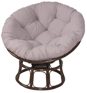 Hiseng Papasansessel Kissen Sitzauflage, Rundes Papasan Stuhlkissen, Rundes Dicke Stuhlkissen Bequem & Weich Sitzkissen Hängesessel für Indoor Outdoor Garten Stuhlauflage (110cm,grau)