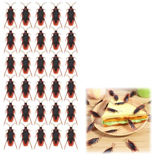 Insectes en Plastique pour Halloween,Farce et Insectes en Plastique,Halloween Insectes Blague Jouets,Faux Cafards en Plastique,Faux Insectes Truc Blague Jouets,Faux Cafards en Plastique Réalistes